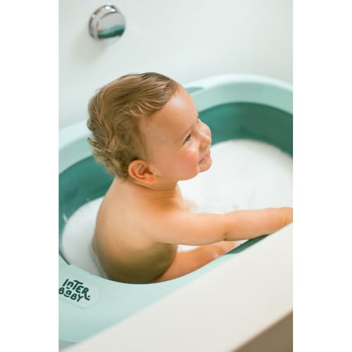 Interbaby kokkupandav beebivann termomeetri ja padjaga, roosa