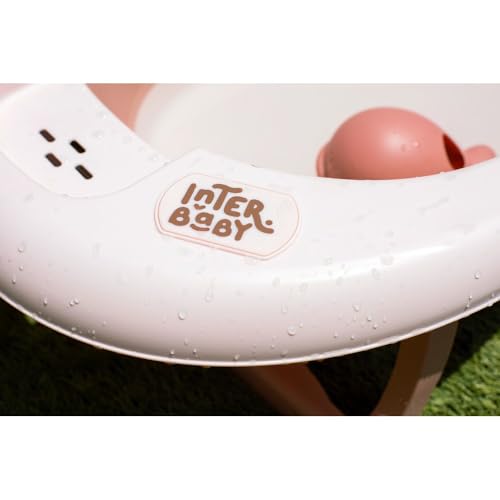 Interbaby kokkupandav beebivann termomeetri ja padjaga, roosa