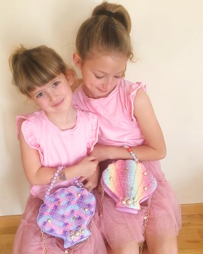 Merikarbi disainiga tüdrukute glitter õlakott, lilla