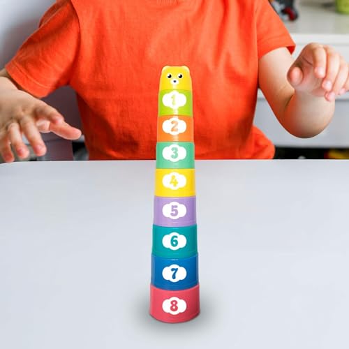 Vibrant stacking cups for children, Montessori educational toy