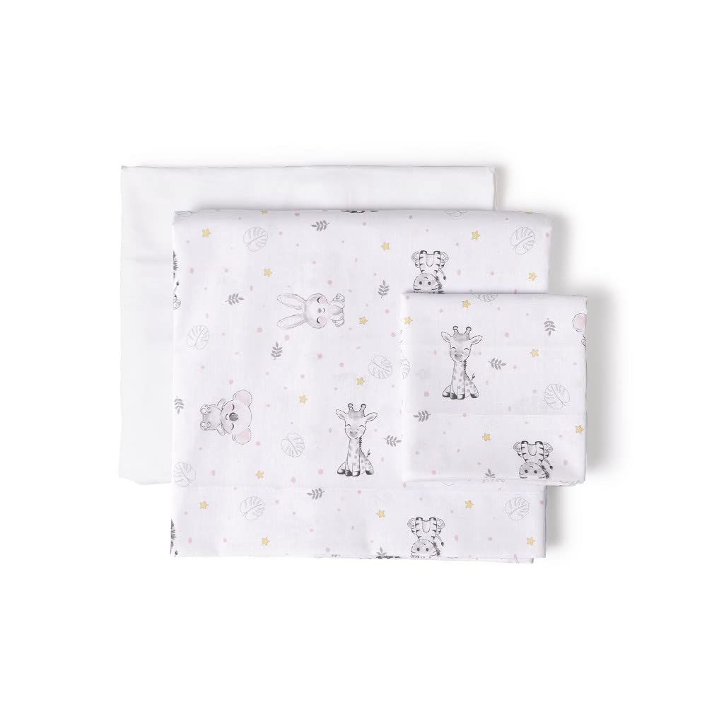 Interbaby beebivankri voodipesukomplekt “Koala”, valge-roosa, 100% puuvill