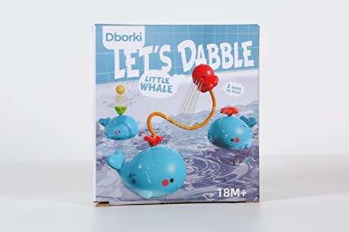 Beige bath toy – blue whale with 5 interchangeable water sprays