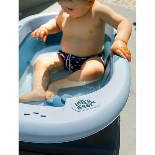 Interbaby kokkupandav beebivann termomeetri ja padjaga, roosa