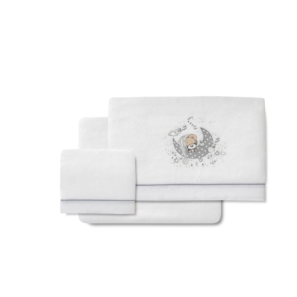 Interbaby Coralina soe beebivoodipesu komplekt 50x80cm, valge/hall