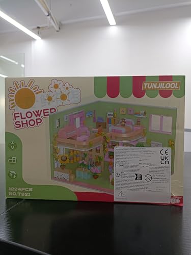 LED building blocks set for flower shop with 1224 pieces
