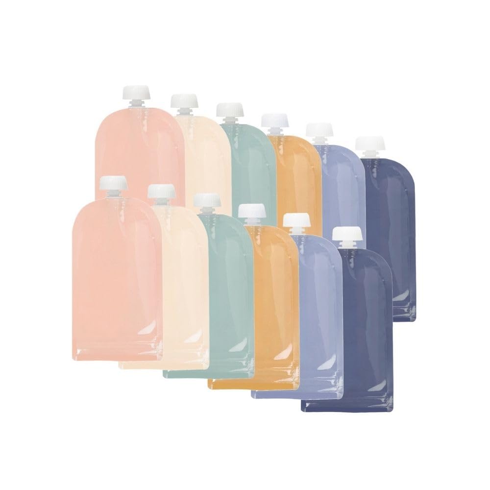 Jané korduvkasutatavad toidupüreedekotid, 12 tk, 200 ml, värvilised