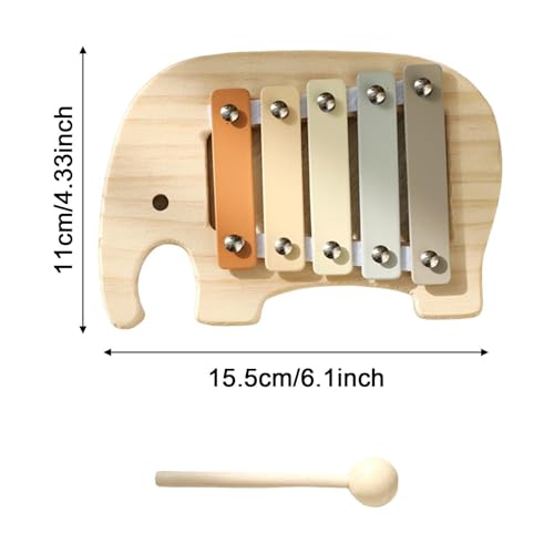 Elevator-shaped children's xylophone, 5-note