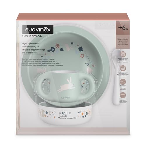 Suavinex Hygge beebi söögikomplekt, 5-osaline, roheline/valge