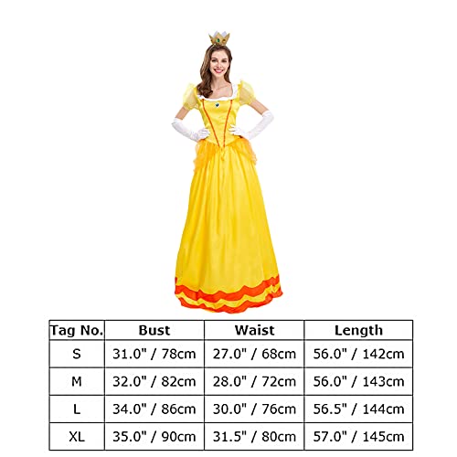 Printress Peach (Super Mario) costume for women, yellow, women's S