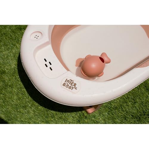 Interbaby kokkupandav beebivann termomeetri ja padjaga, roosa