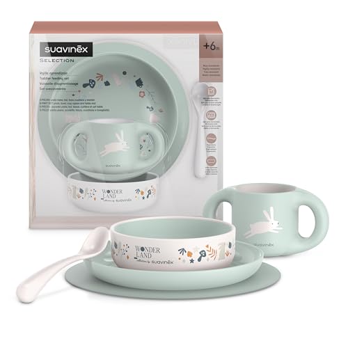 Suavinex Hygge beebi söögikomplekt, 5-osaline, roheline/valge