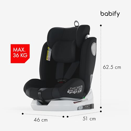 Babify Onboard 360° pöörlev turvatool, Isofix, i-Size 40–150 cm, must/tumehall