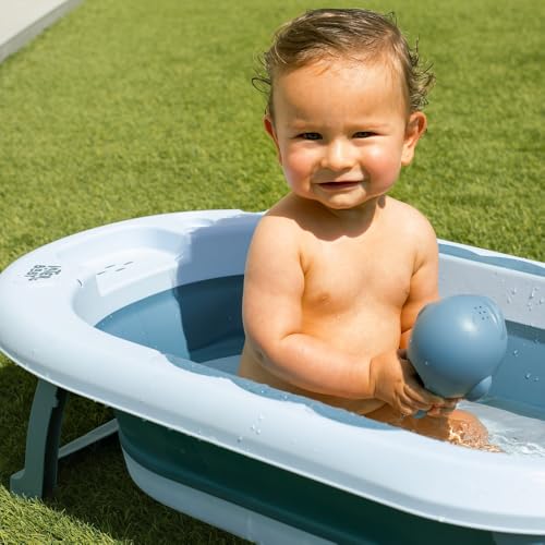 Interbaby kokkupandav beebivann termomeetri ja padjaga, roosa