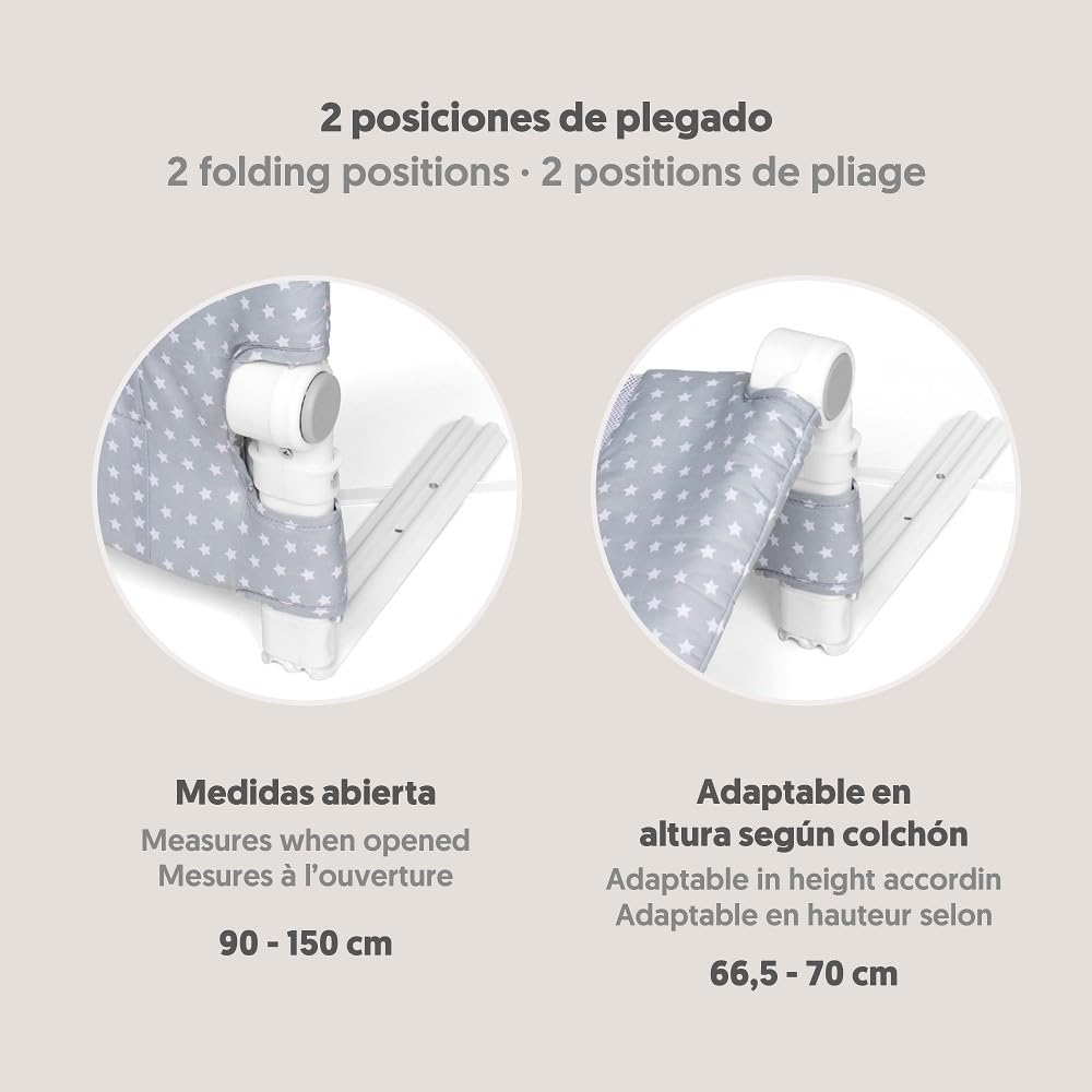 Interbaby kokkupandav voodipiire 90x70 cm, tähekujuline disain, 18 kuud – 5 aastat