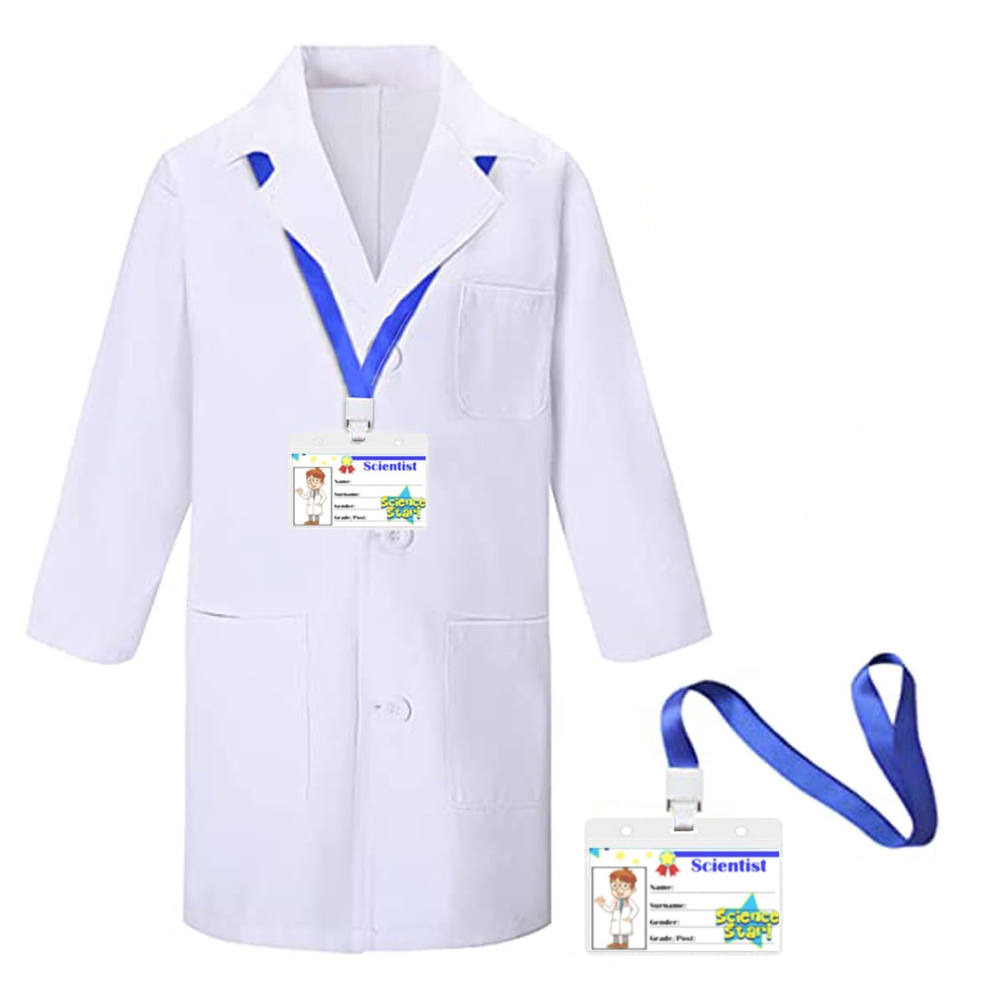 CoatCool children's scientist costume with white lab coat, 140-150cm