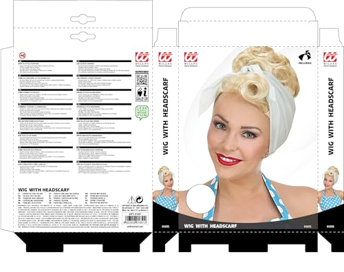 Naiste kostüümi parukas Rockabilly Pin-Up, blond sinise peapaelaga