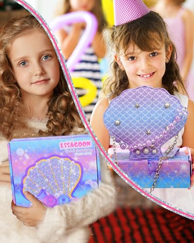 Merikarbi disainiga tüdrukute glitter õlakott, lilla