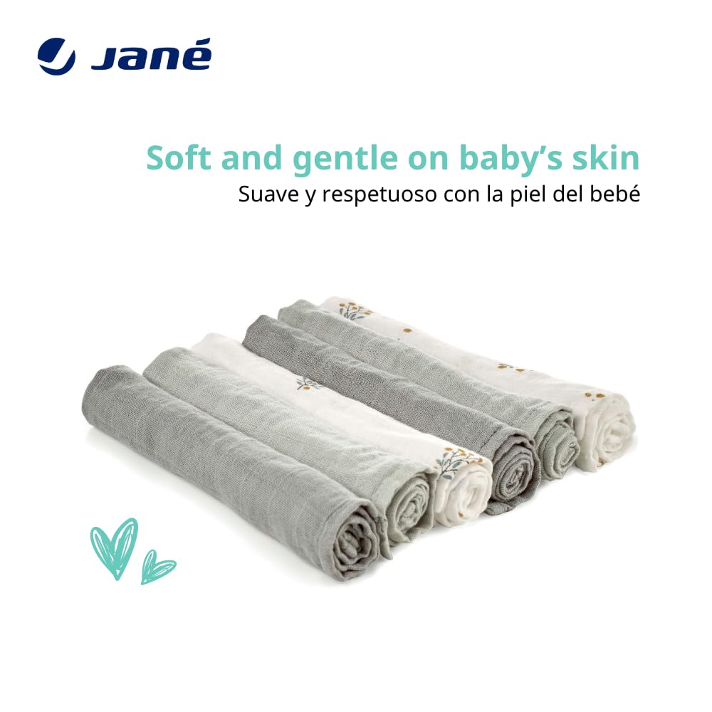 Jané musliinlapid 6 tk, puuvilla ja bambusega, 35 × 35 cm, roheline