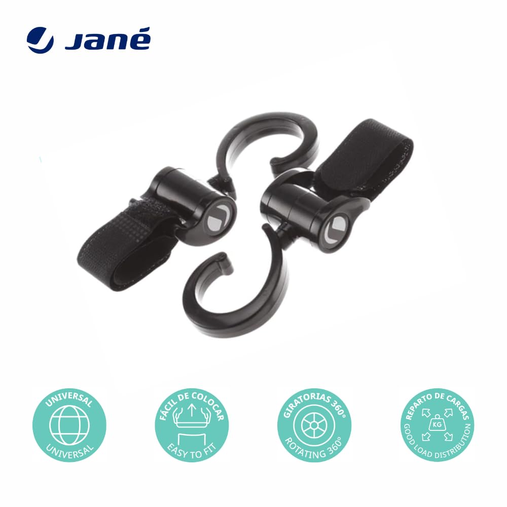 Jane universaalsed konksud vankrile (2 tk, must)