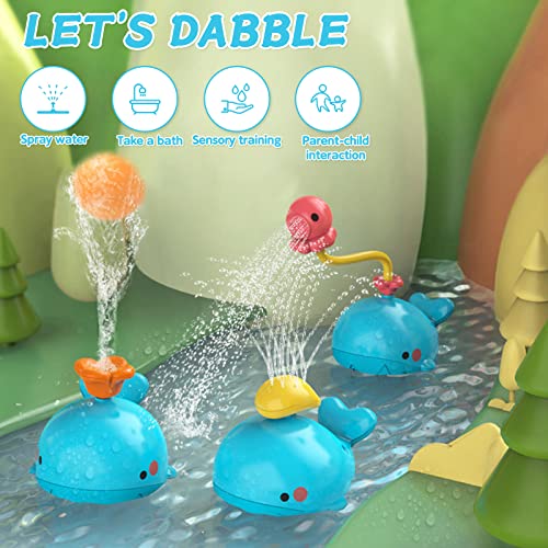 Beige bath toy – blue whale with 5 interchangeable water sprays