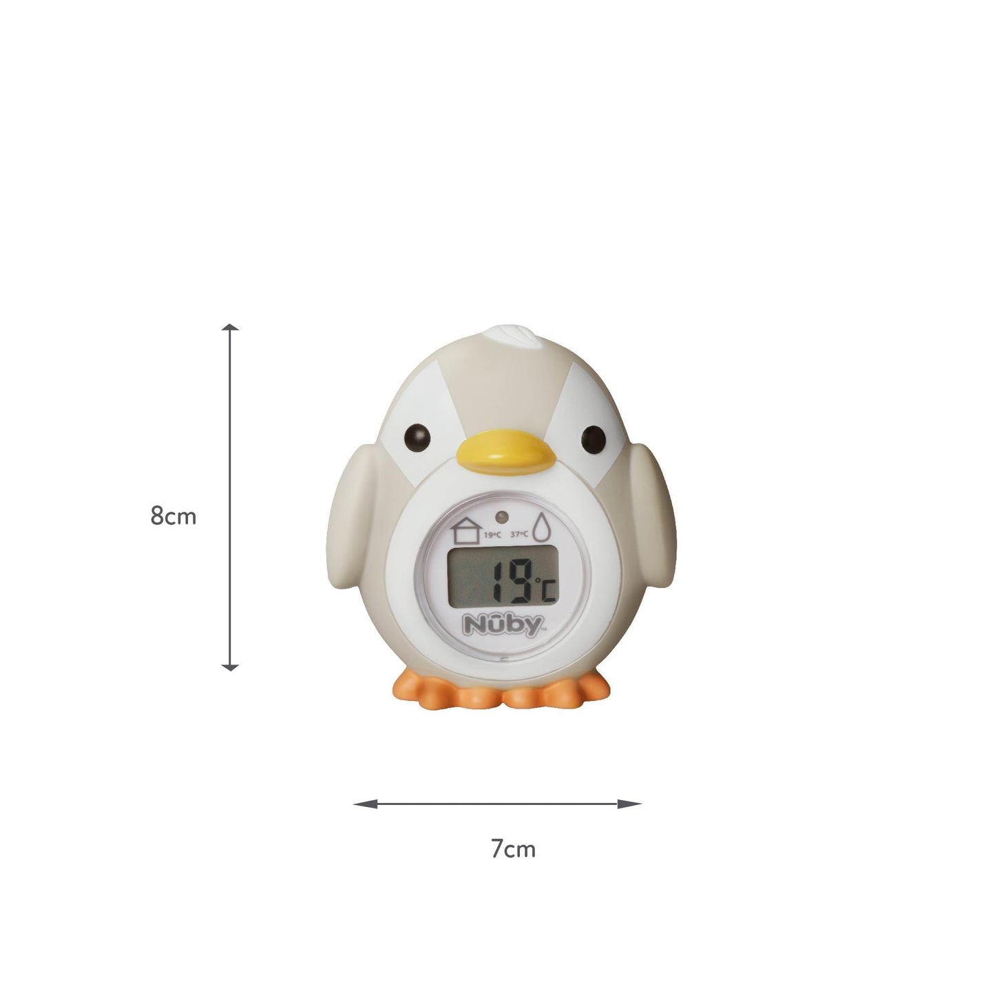 Nuby pingviiniga beebivanni- ja toatemperatuurinäidik, hall