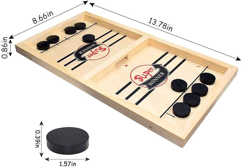 Sunshine Smile wooden air hockey game "Sling Puck"