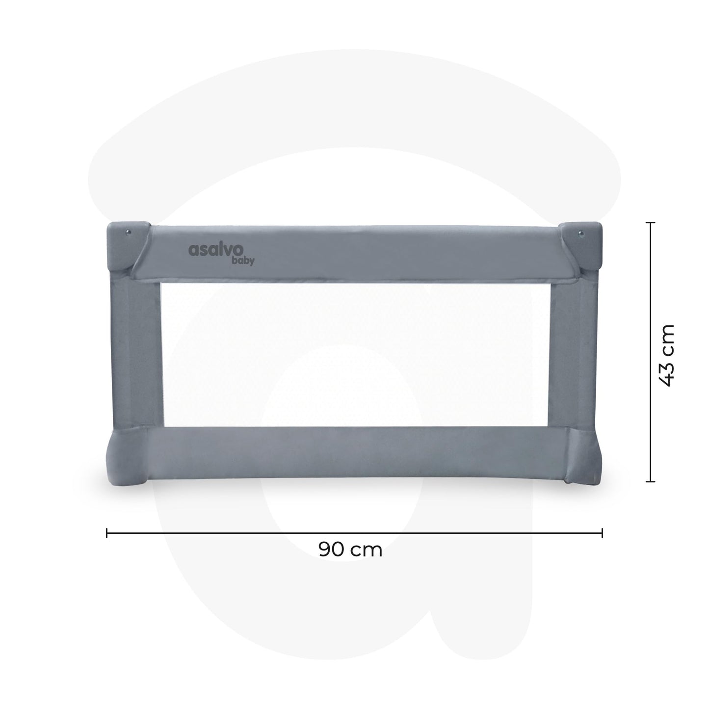 Asalvo kokkupandav ja eemaldatav voodipiire, hall, 90 × 43,5 cm