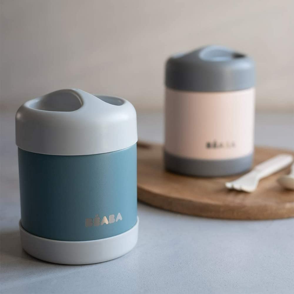 Béaba termospurk beebitoidule, roostevabast terasest, 300 ml, hall/roheline