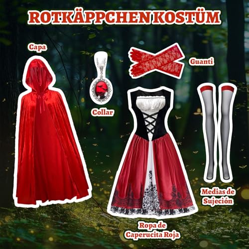 Punamütsikese costume for women, M, red