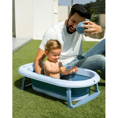 Interbaby kokkupandav beebivann termomeetri ja padjaga, roosa