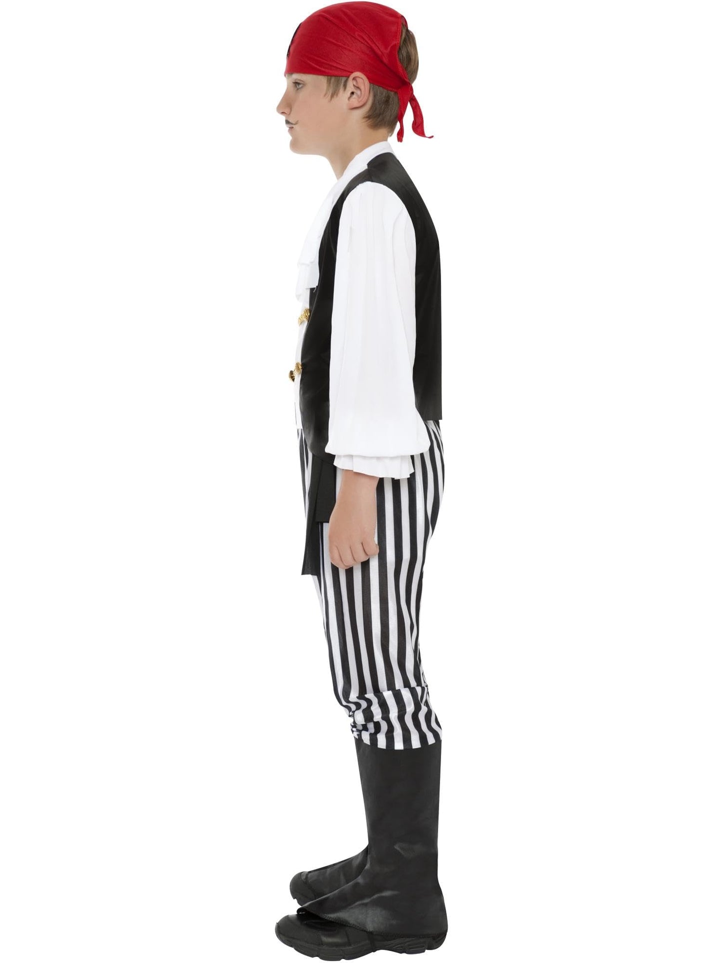 Piratical costume, black and white, 4–6 years