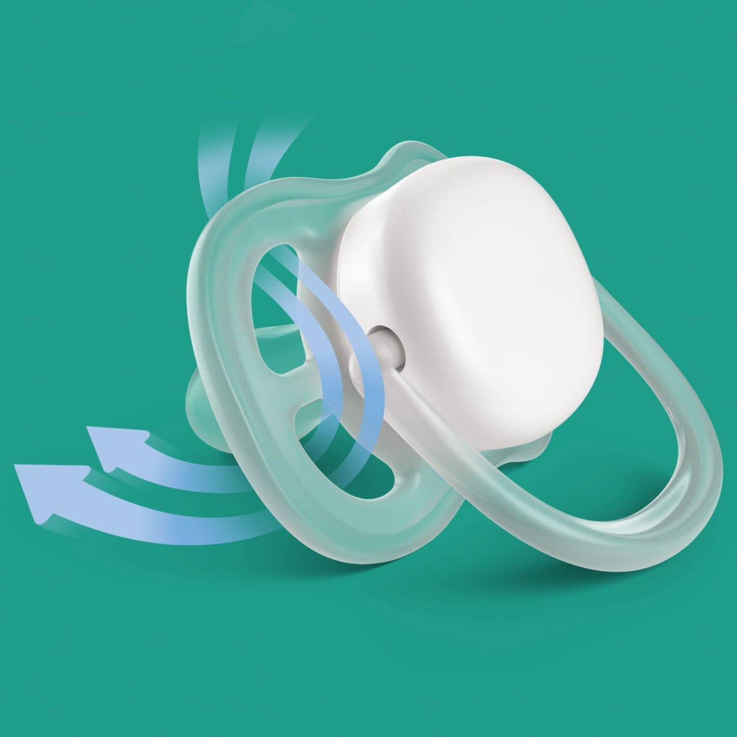 Philips Avent Ultra Air lutt, 6–18 kuud, ortodontiline, BPA-vaba, sinine/türkiis, 2 tk + steriliseerimis-/hoiukarp