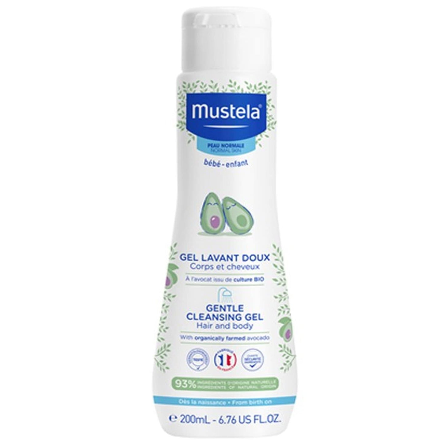 Mustela õrn pesugeel näole, kehale ja juustele, 200 ml