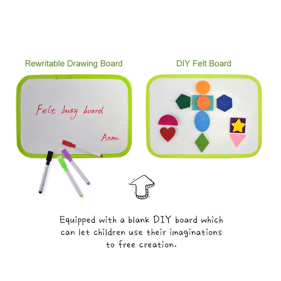 Montessori vildist Busy Board sensoorne kohver, 7 paneeli, 1–7 a lastele, roheline