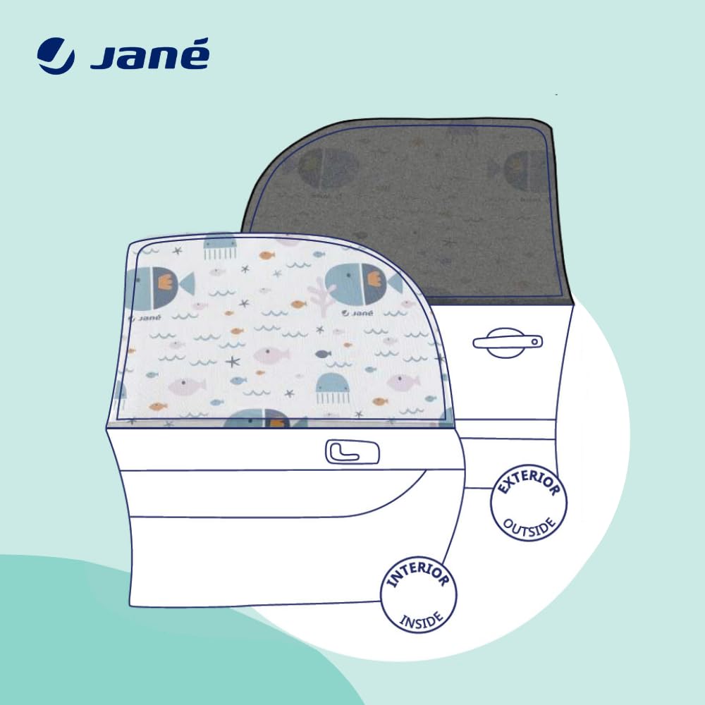 Jané autokardina komplekt, UV- ja putukakaitsega, 2 tk, suurus L, ookeaniteemaline