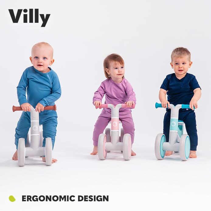 Lionelo VILLY tasakaaluratas 1–3-aastastele, 4 rattaga, türkiissinine