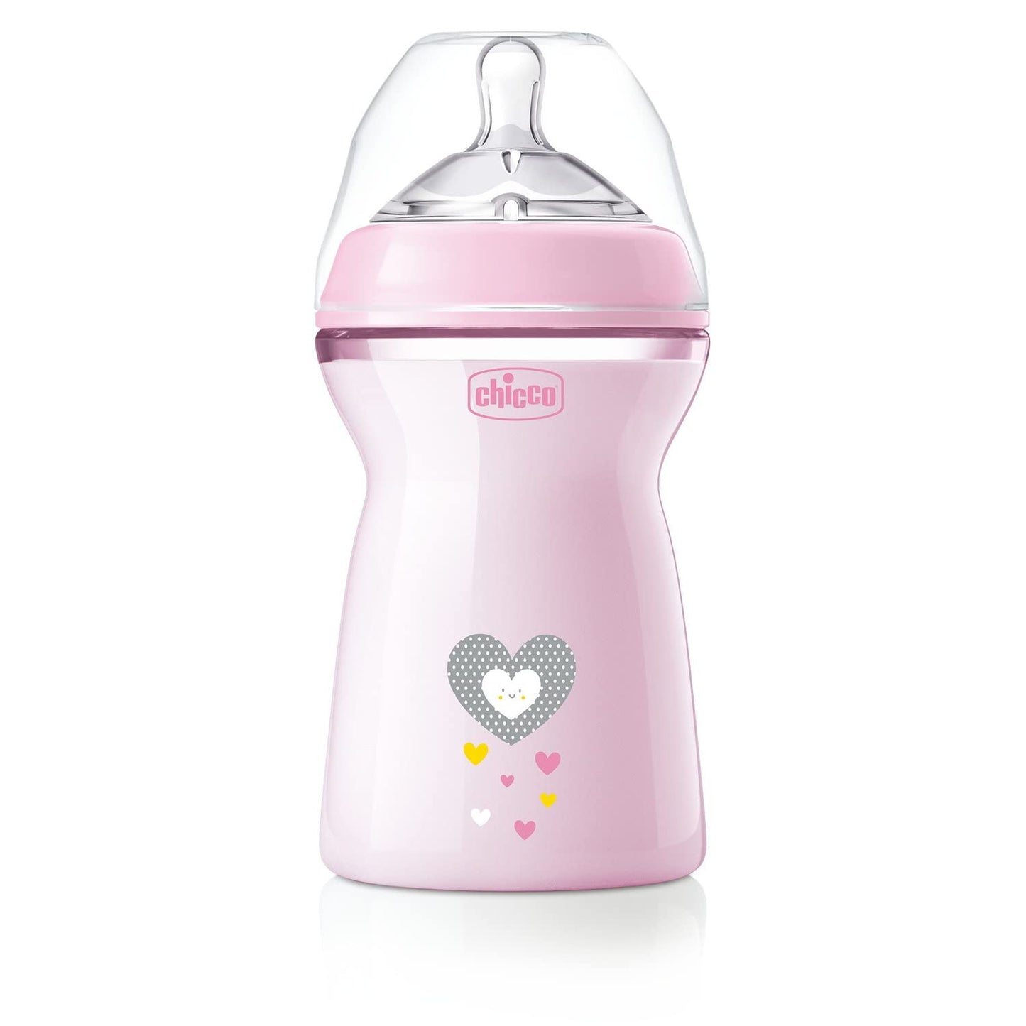 Chicco Natural Feeling pacifier bottle 330 ml, fast flow, from 6 months, pink