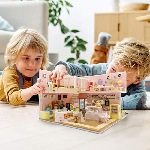 Mini-klotside kohviku teemaline nukumaja, 1220 tk ehituskomplekt lastele 8+