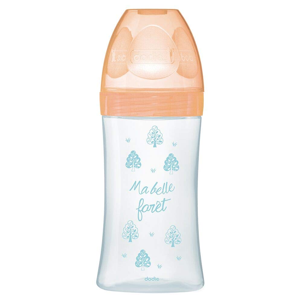 Dodie Sensation+ klaaspudel 270 ml, 0–6 kuud, anti-koolik, lameda silikoonlutiga