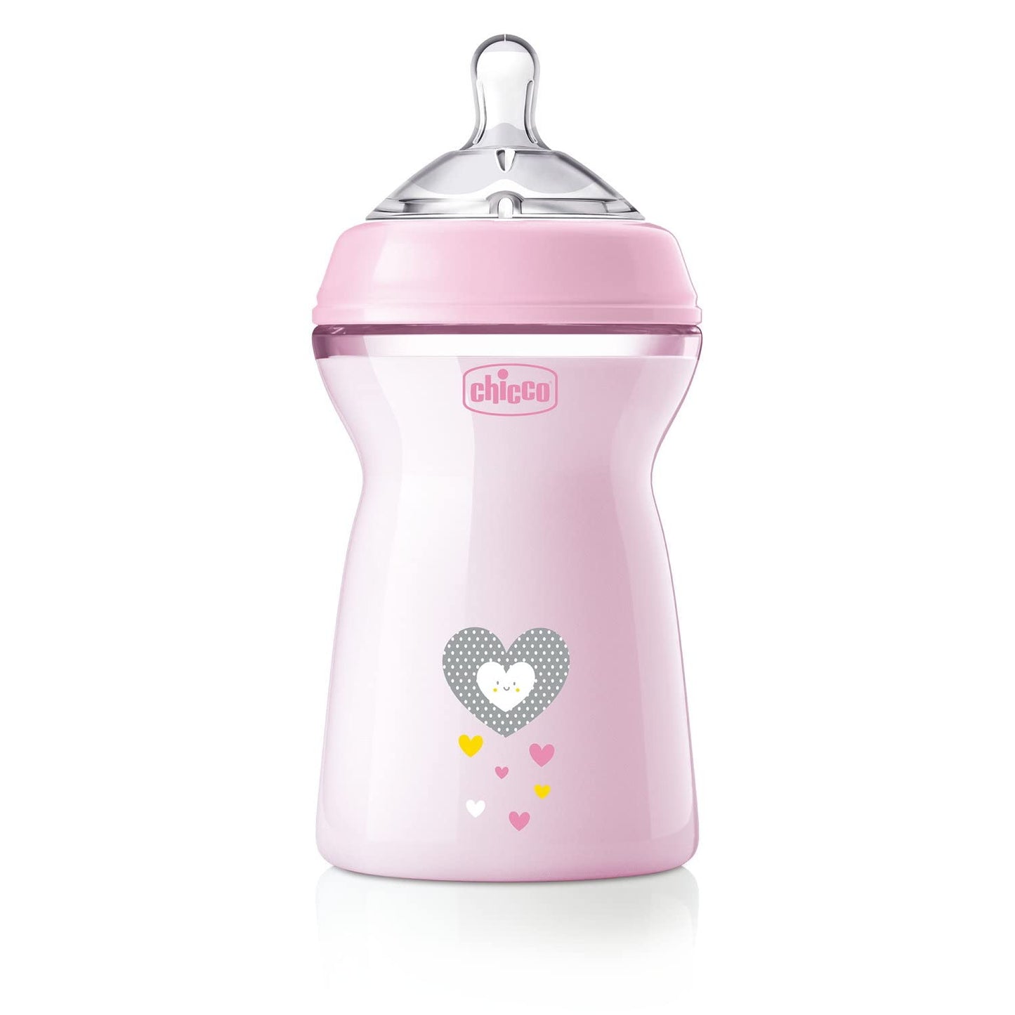 Chicco Natural Feeling pacifier bottle 330 ml, fast flow, from 6 months, pink