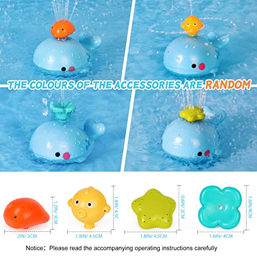 Beige bath toy – blue whale with 5 interchangeable water sprays