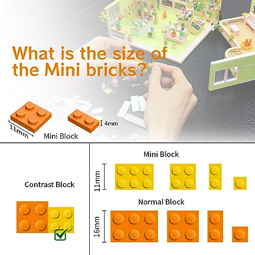 LED building blocks set for flower shop with 1224 pieces