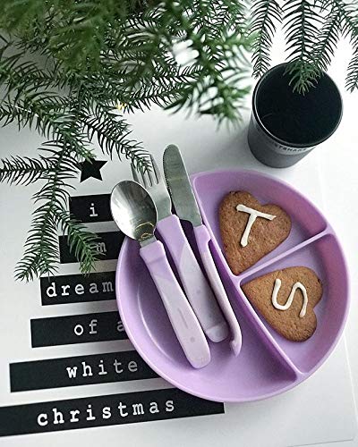 Twistshake roostevabast terasest söögiriistade komplekt lastele, 12+ kuud, pastelroosa