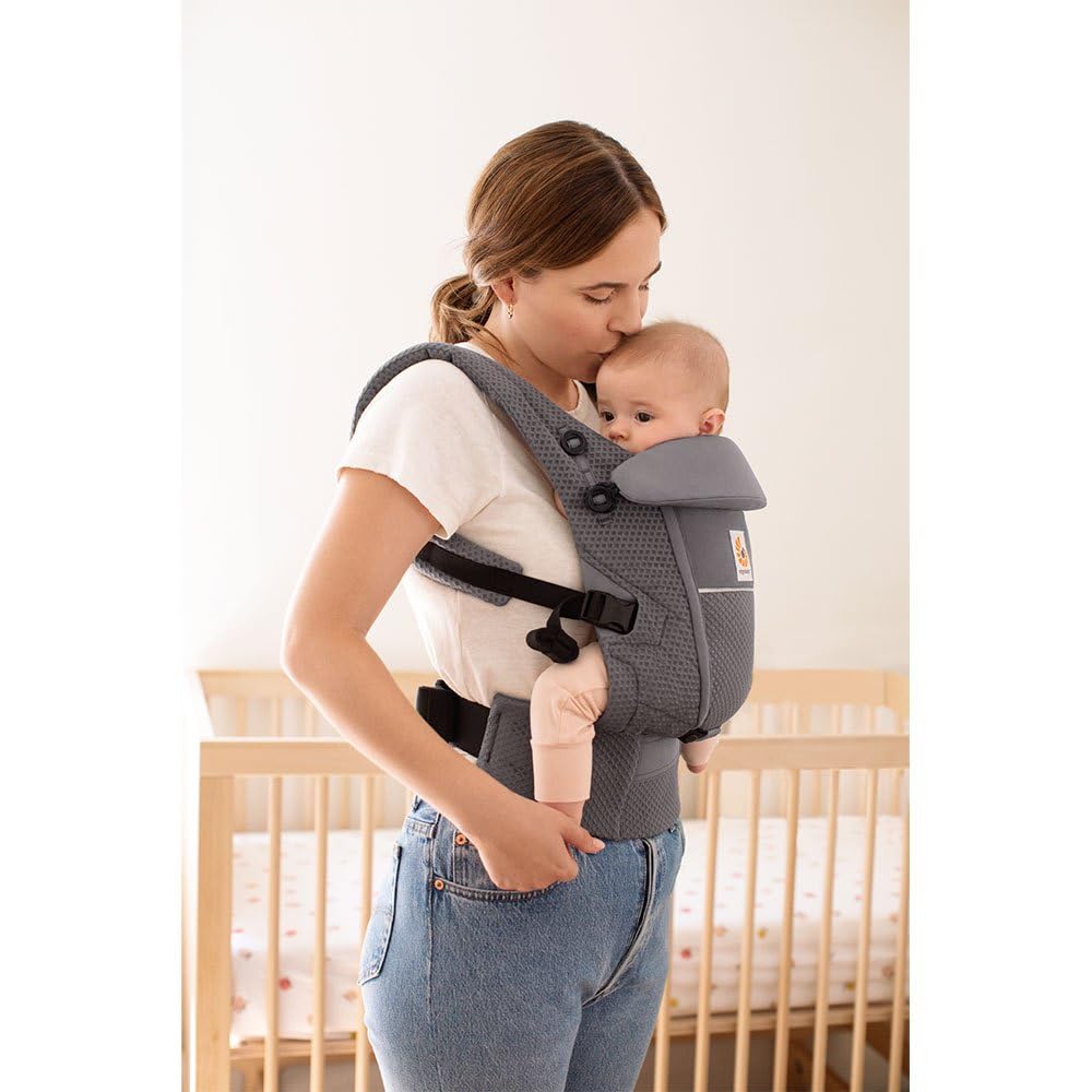 Ergobaby Adapt kandekott vastsündinule, 3 kandesuunda, SoftFlex Mesh, Graphite Grey