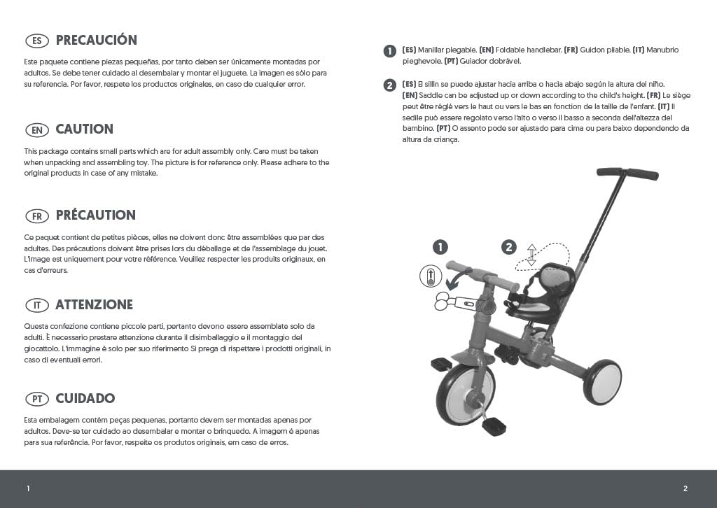 Interbaby 5-in-1 evolutionary tricycle, bluish gray