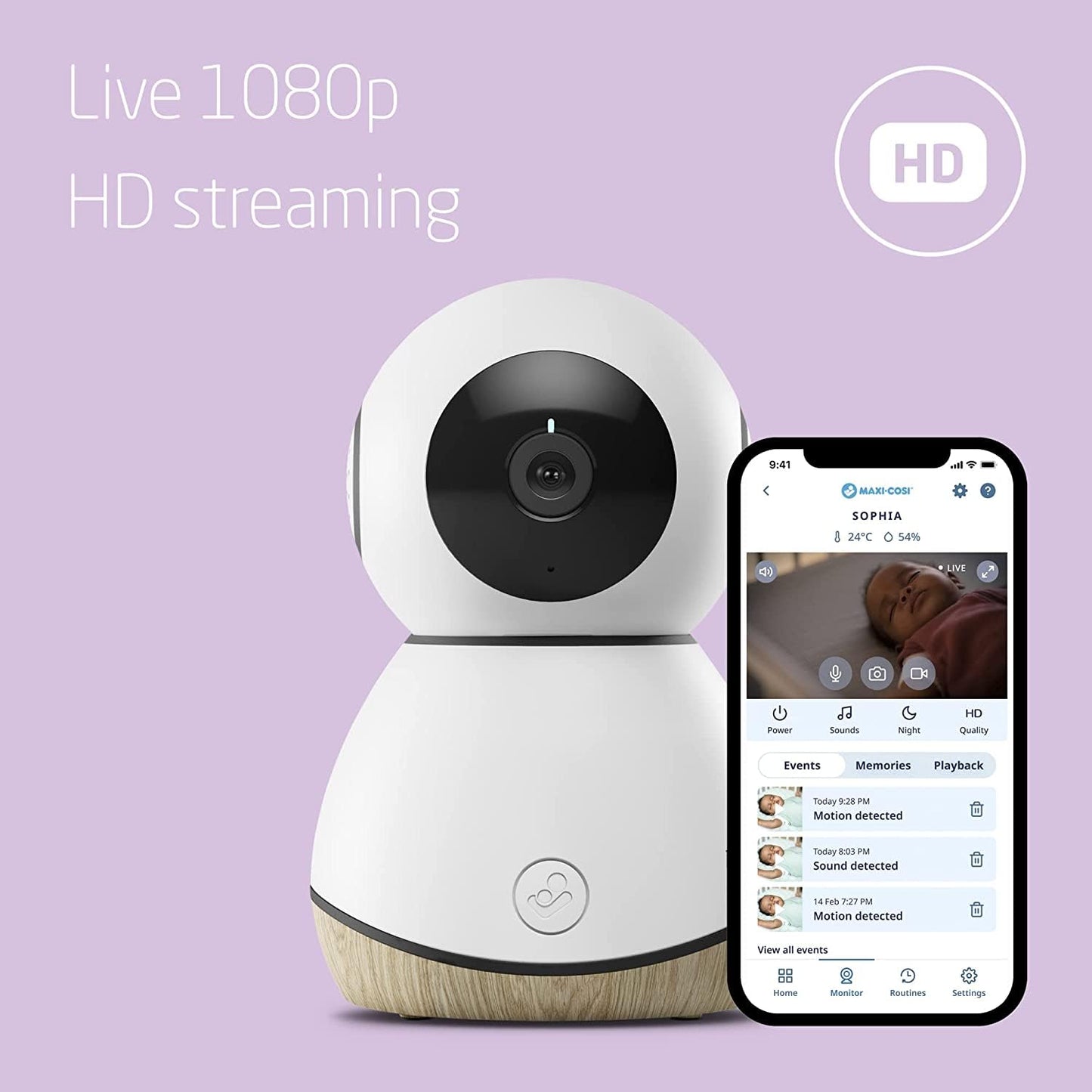 Maxi-Cosi See nutikas videobeebimonitor 1080p HD, Wi-Fi ja äpijuhtimisega