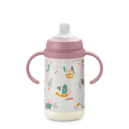 Suavinex õppimistass pehme silikoonist tilaga, lekkekindel, roosa, 270 ml