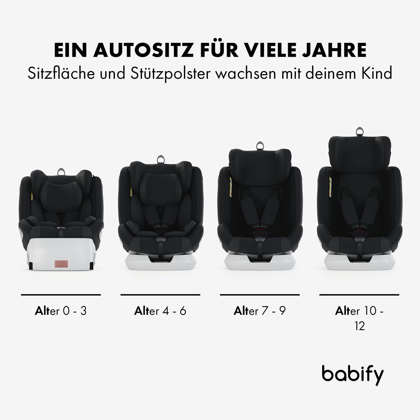 Babify Onboard 360° pöörlev turvatool, Isofix, i-Size 40–150 cm, must/tumehall