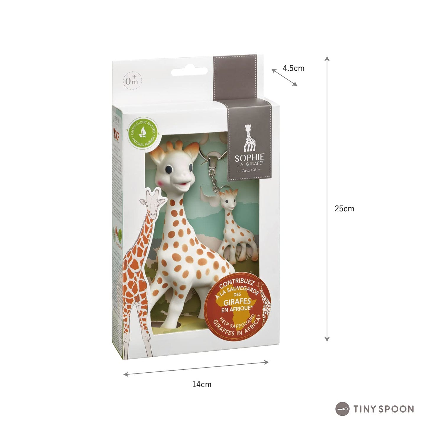 Sophie la girafe kinkekomplekt (mänguasi ja mini võtmehoidja)