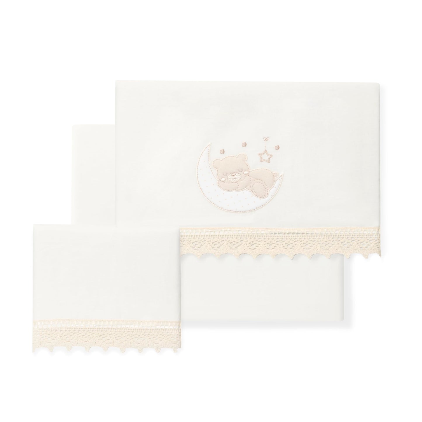 Interbaby beebivoodipesu komplekt hällile/vankrikorvile 50×80 cm, 100% puuvill, beež